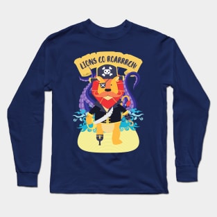 Pirates lion go roarrgh Long Sleeve T-Shirt